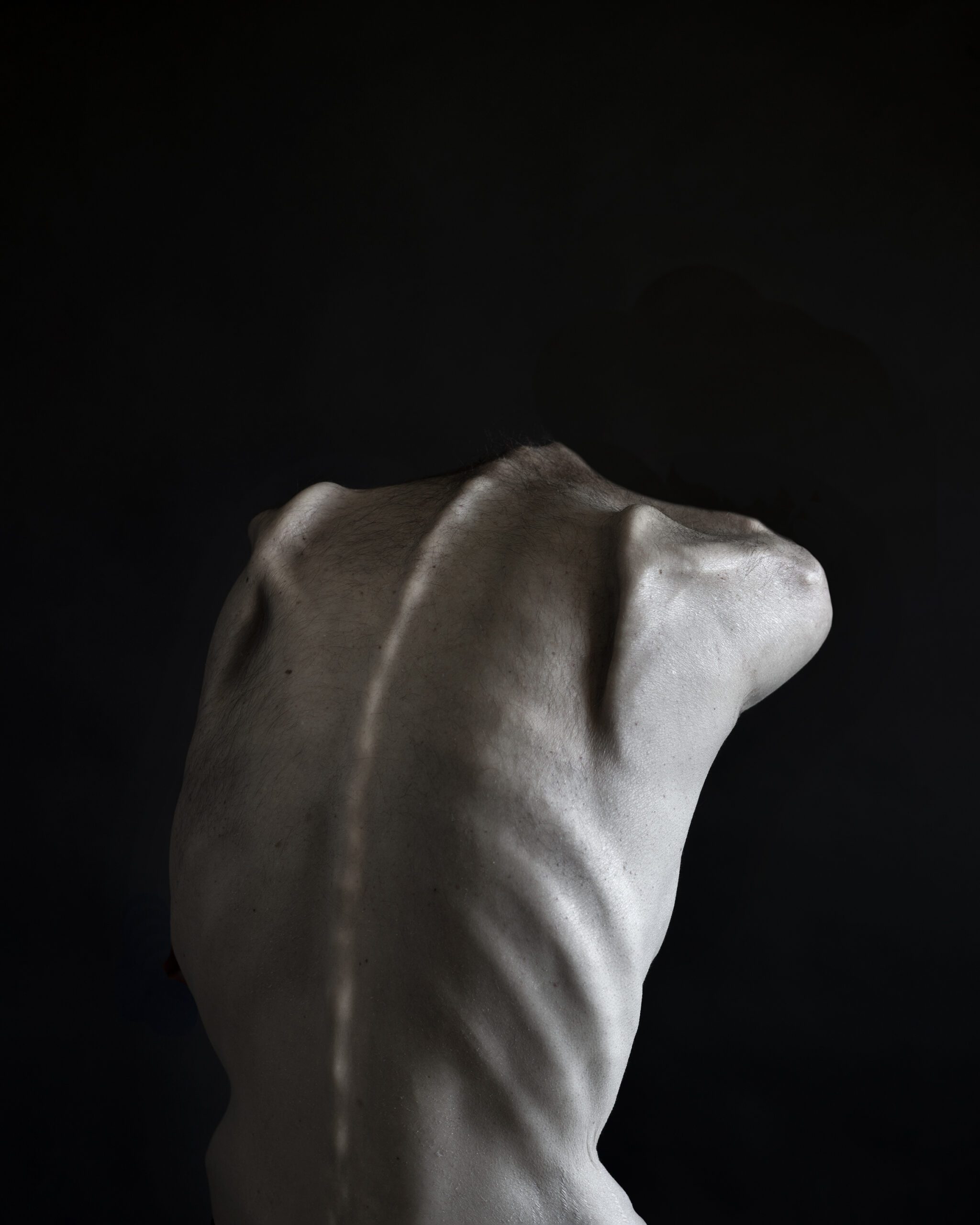 Semi-abstract image of emancipated back with a protruding spine